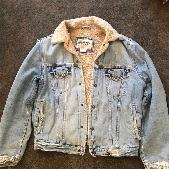 Coats | Oversized Denim Sherpa Jacket 